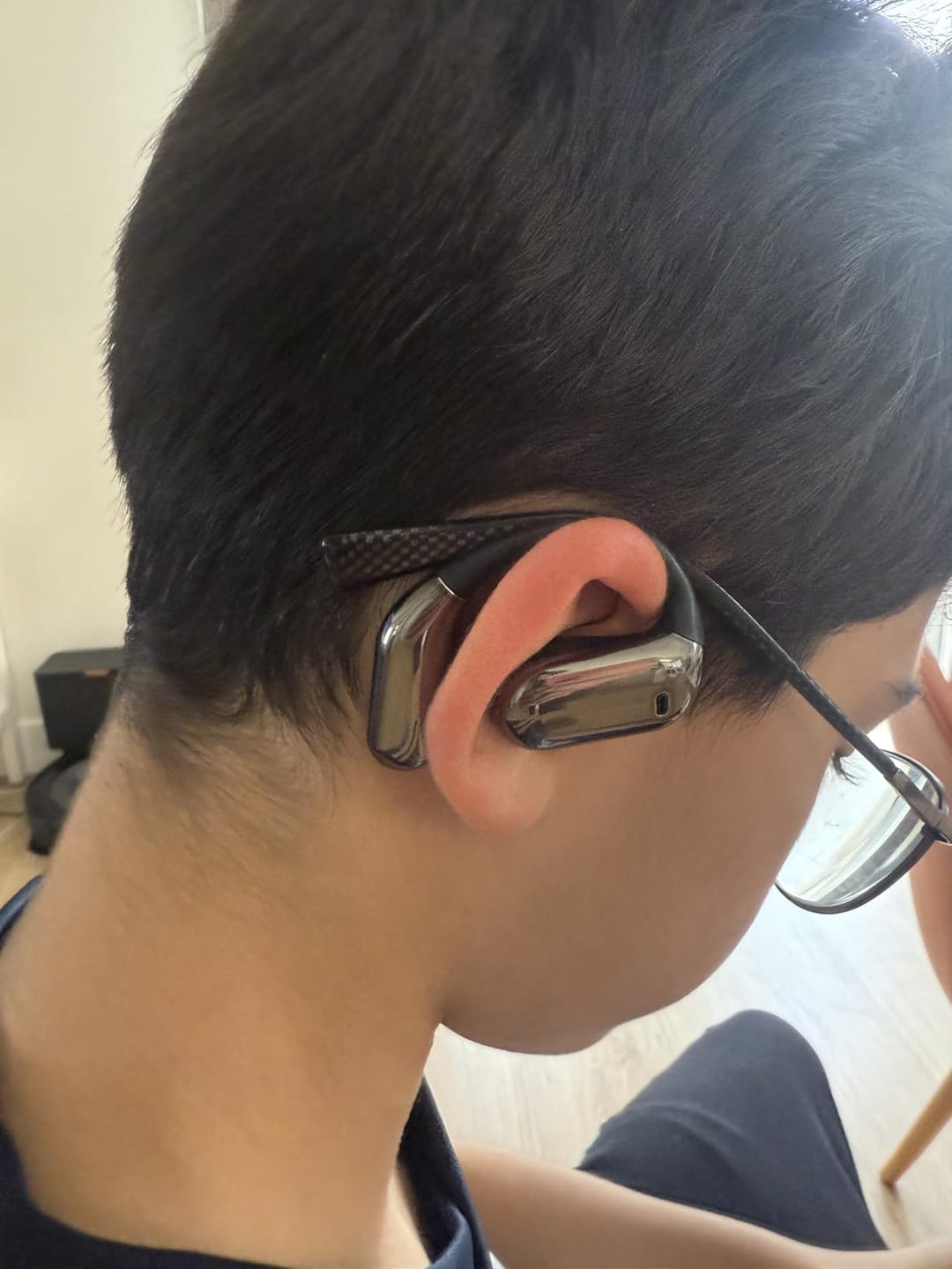 Customer photo review of AI Translator Earbuds