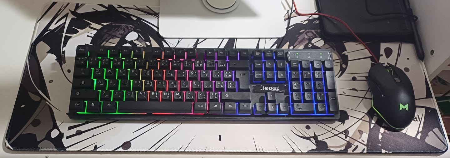 Customer photo review of White And Black Anime DESK PAD