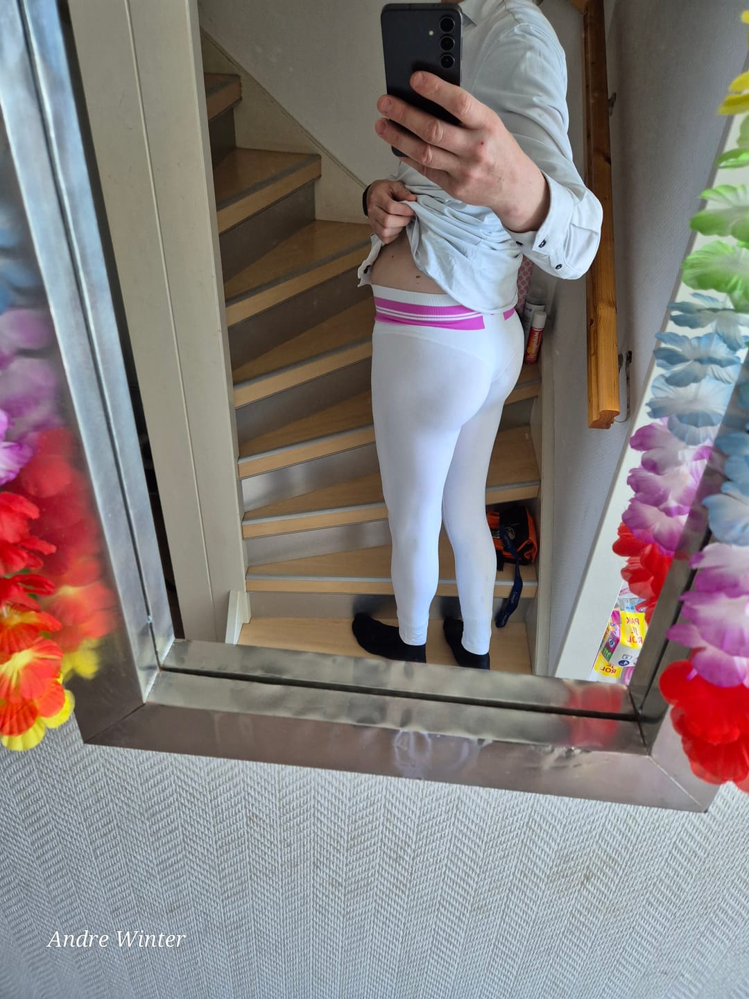 Customer photo review of Leggings Ikona Bianco e Rosa Ortensia
