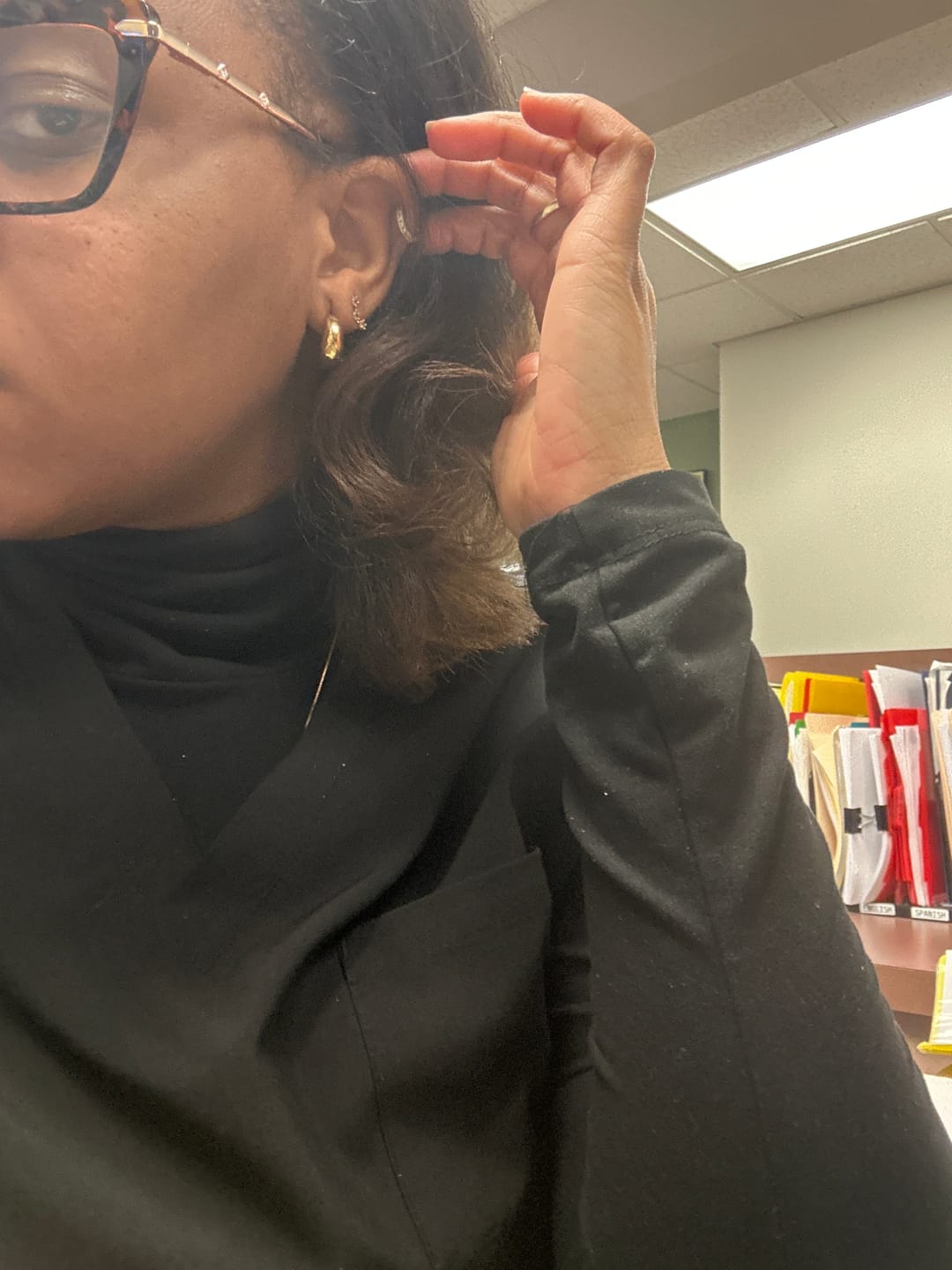 Customer photo review of Bold Crescent Stud Earrings