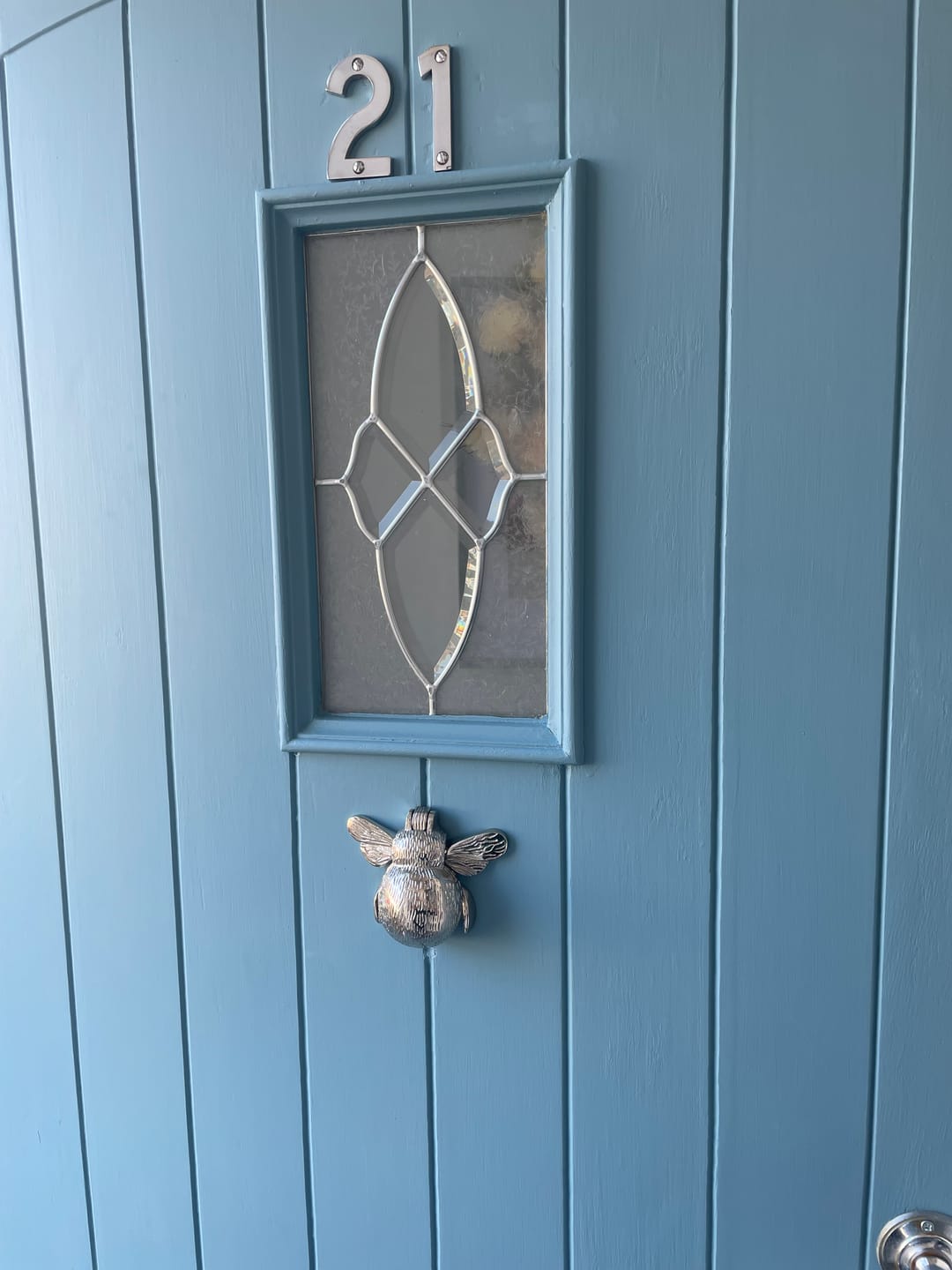 Customer photo review of Chrome Bee Door Knocker