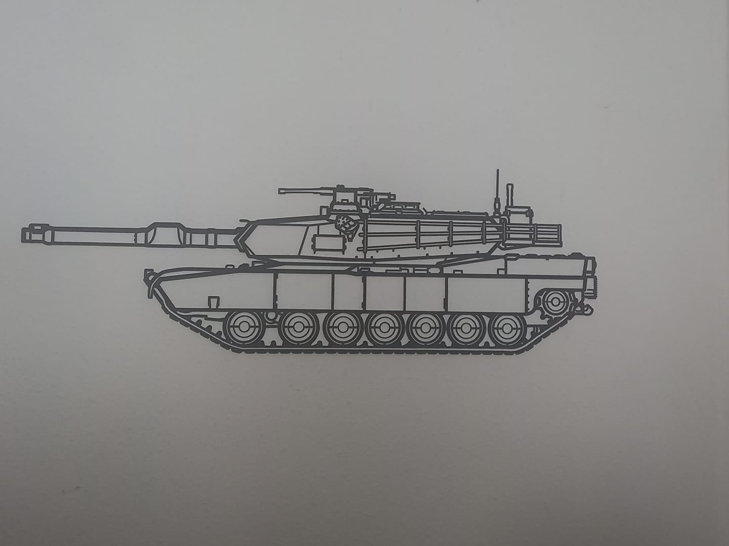 Customer photo review of M1A2 SEPv3 Abrams Silhouette Metal Wall Art