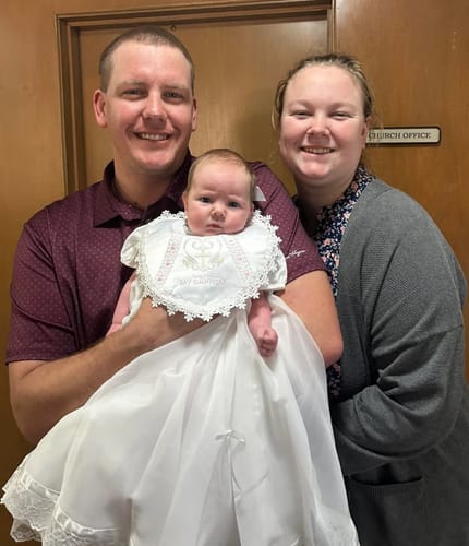 Customer photo review of Traditional Baptismal Bib