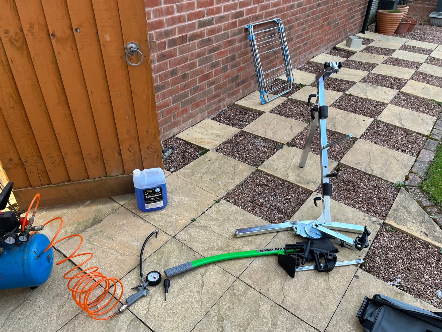 Customer photo review of Street Bike Tire Changer