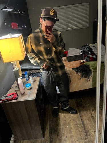 Customer photo review of Caltop Long Sleeve Veterano Plaid Flannel Shirt