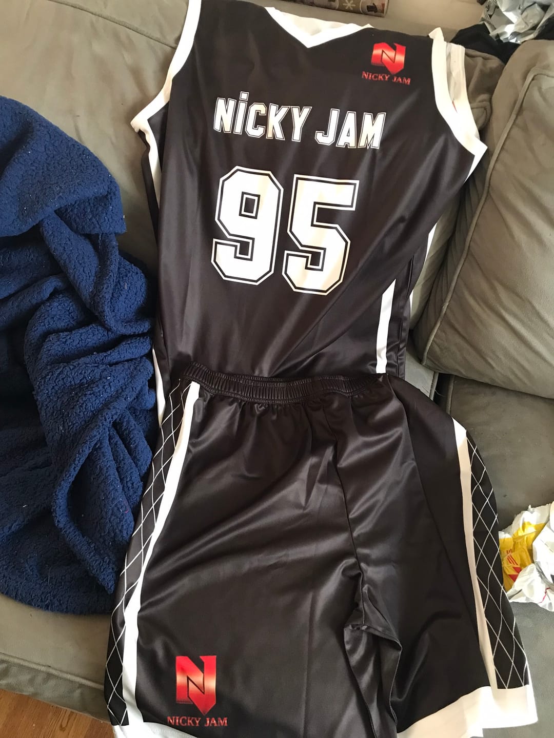 Customer photo review of Custom Corporate Gifts, personalized company gifts Custom Basketball Jersey and Shorts, Personalized Uniform with Name Number Logo for  Adult Youth Kids, BBJ-221006007