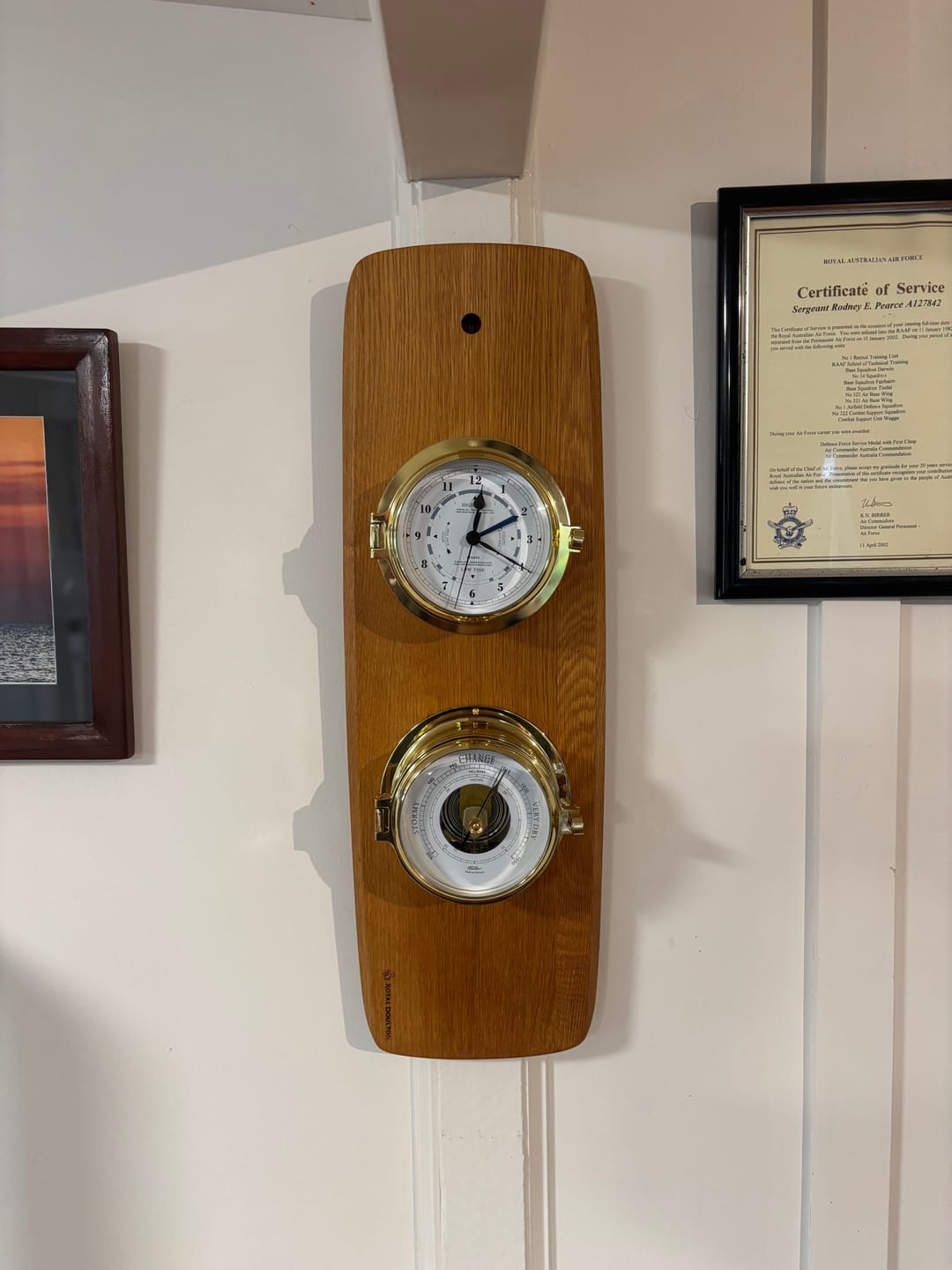 Customer photo review of Solid Polished Brass Tide Clock & Barometer combo – Premium Marine Weather Instrument