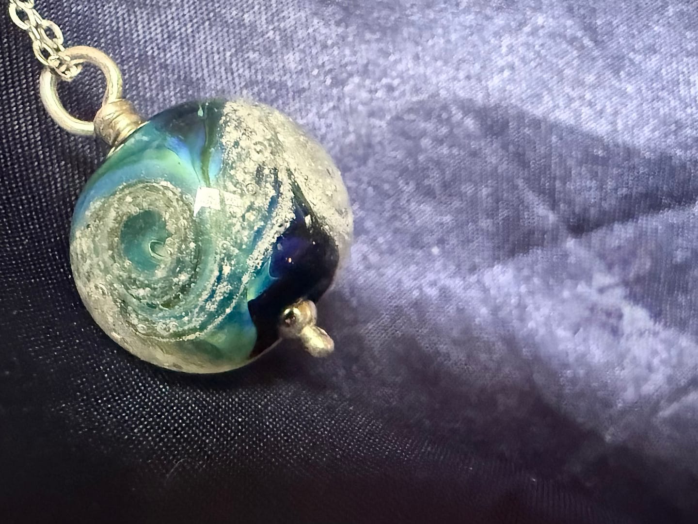 Customer photo review of Cosmic Swirl Memorial Pendant