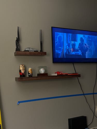 Customer photo review of Walnut Floating Shelves