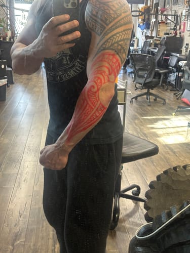 Customer photo review of Painless Tattoo Numbing Cream