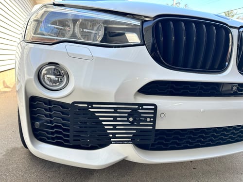 Customer photo review of 2011-17 BMW X3 F25 Tow Hook License Plate Mount Bracket