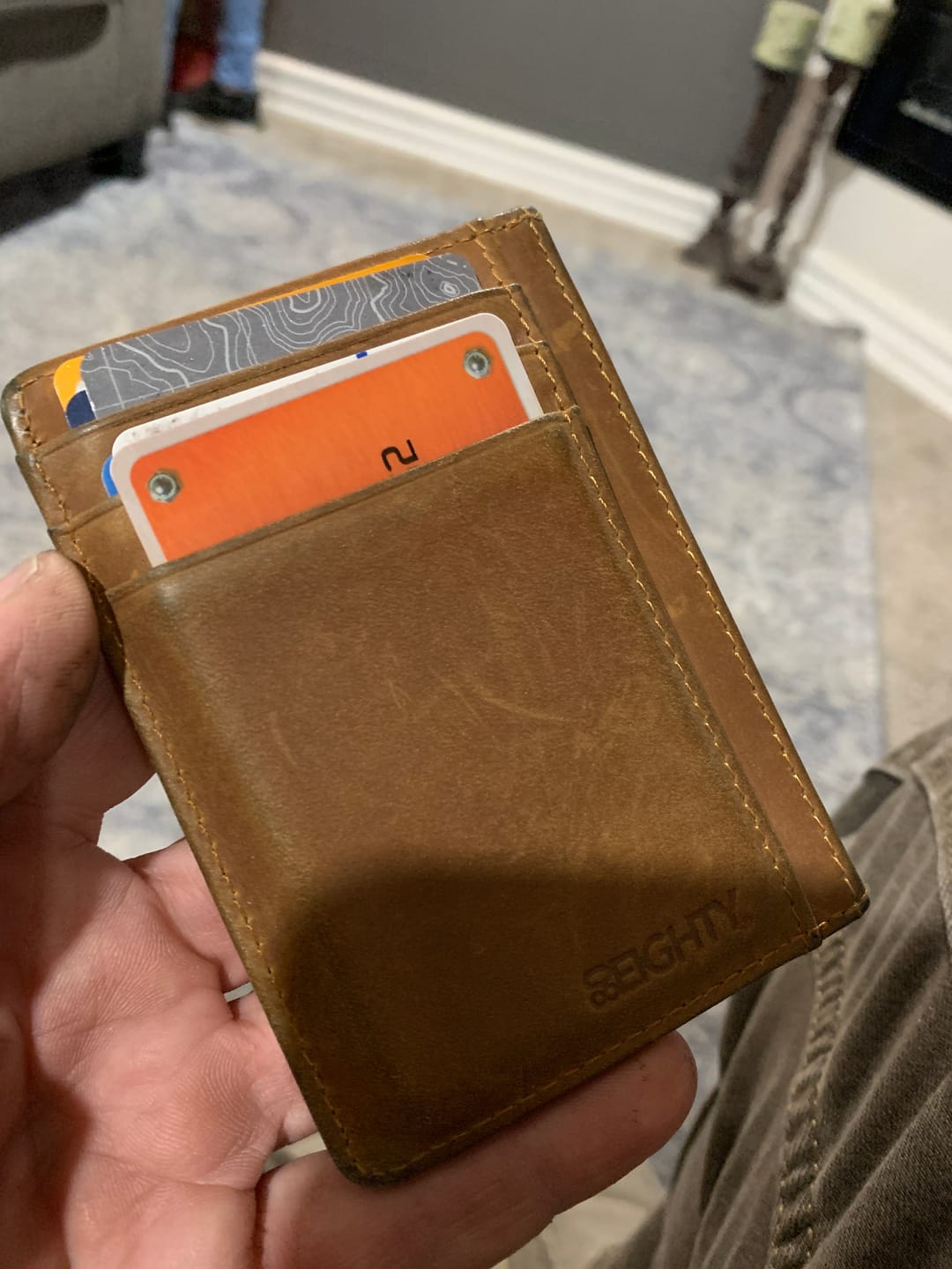Customer photo review of 80Eighty® Cognac Leather Wallet
