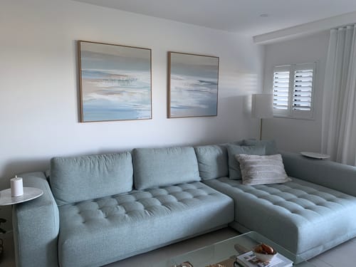 Customer photo review of Shadows of the Sea II | Framed Canvas Art Print