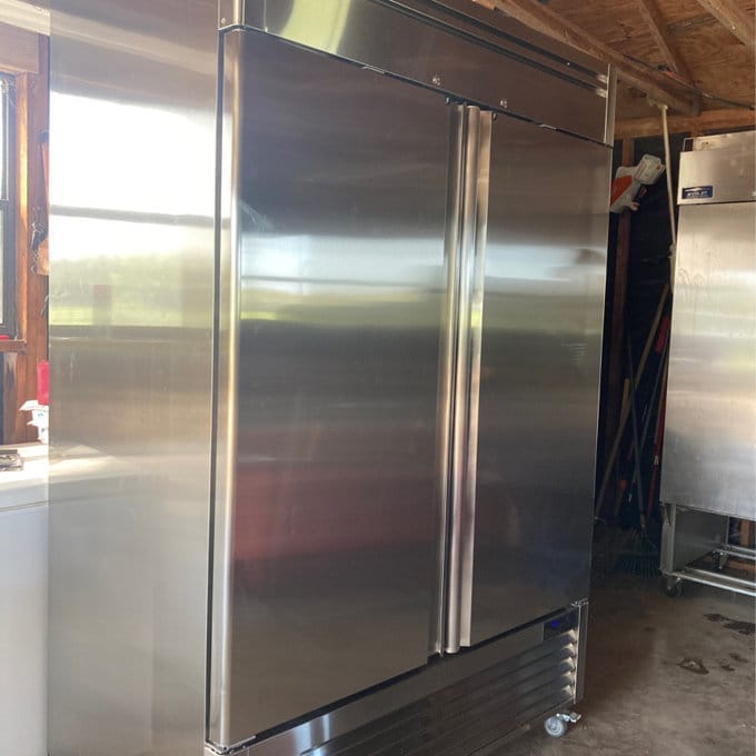 Customer photo review of Coolski 54" W Commercial Freezer, 49 Cu.ft Double Solid Door Stainless Steel Reach-in Freezer