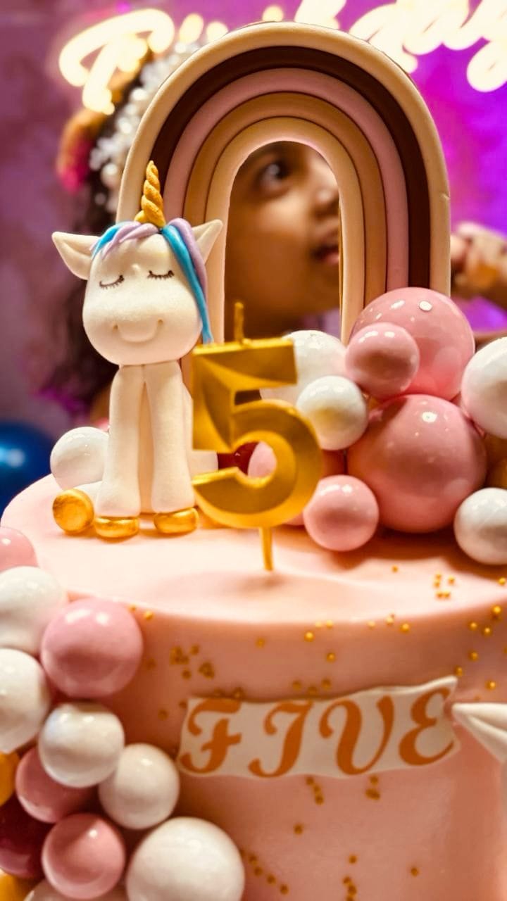 Customer photo review of Girly Unicorn Birthday Cake