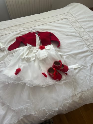 Customer photo review of Flower Girl Dresses Infant Lace Cozy Birthday Party Dresses Baby Girl Prom Dress