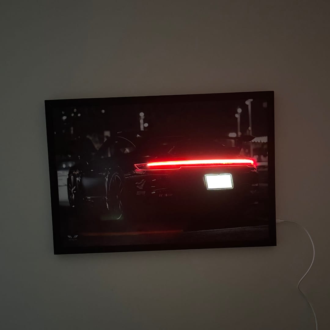 Customer photo review of Porsche 911 992 LED Poster A2