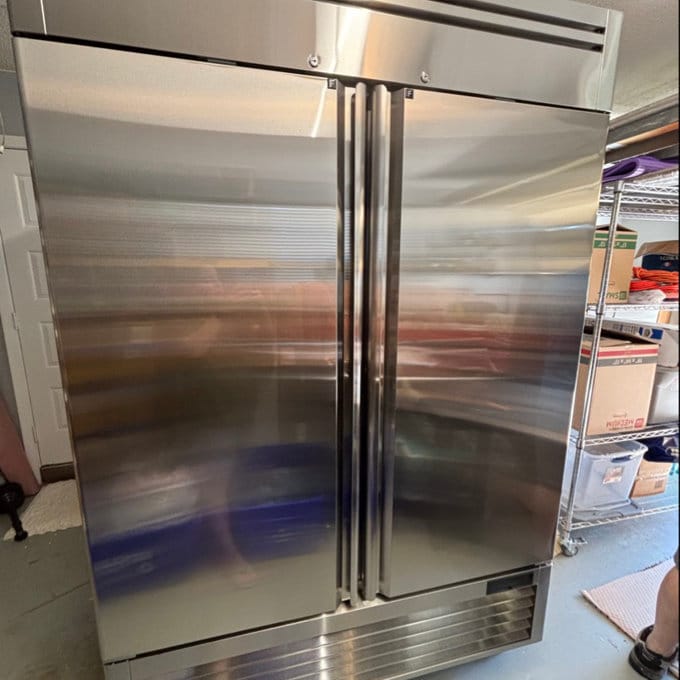Customer photo review of Coolski 54" W Commercial Freezer, 49 Cu.ft Double Solid Door Stainless Steel Reach-in Freezer