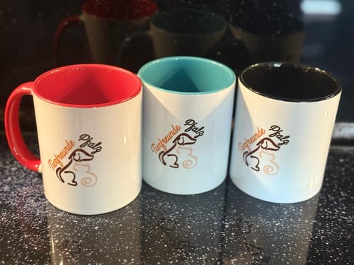 Customer photo review of TassenExpress - Becher Keramik Tasse mit Logo bedruckt 325ml Firmenlogo