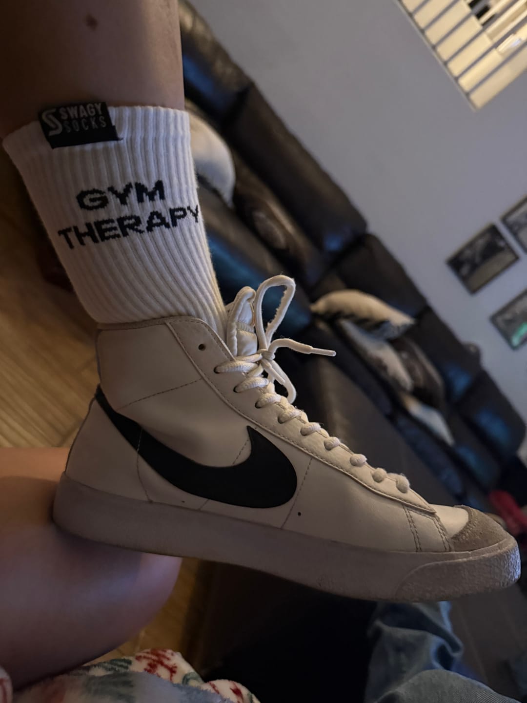 Customer photo review of Gym Therapy - Women's Crew Workout Socks