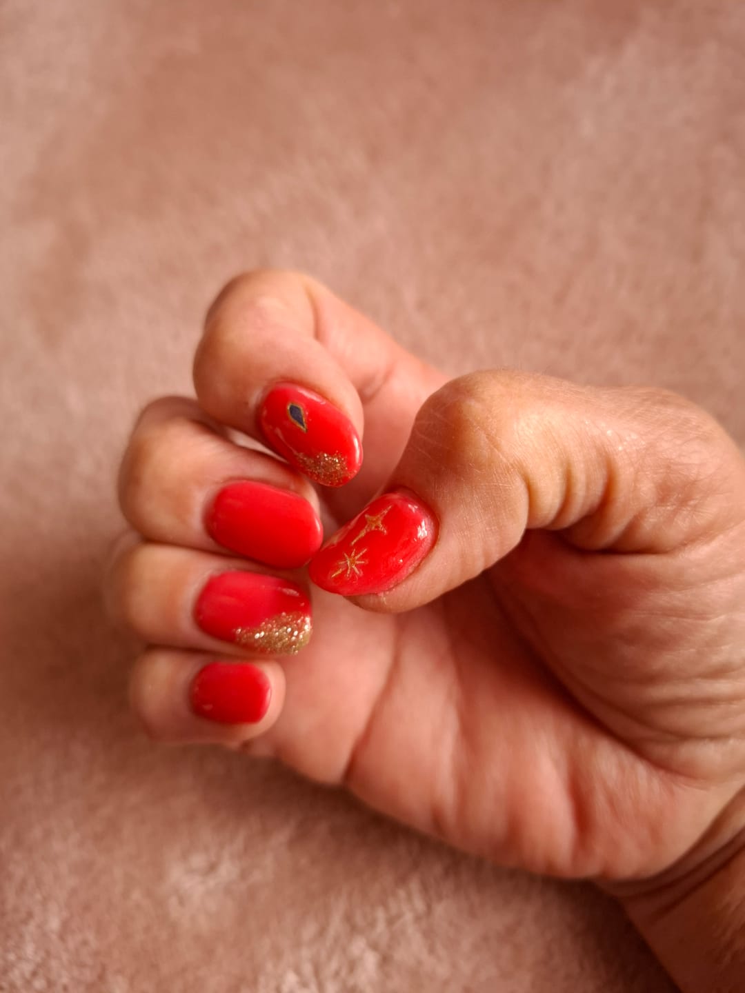 Customer photo review of Cerise Dipping Powder