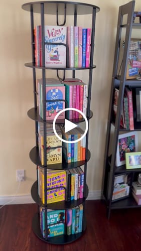 Customer video review of Flycity 3-5 Tier Rotating Bookshelf With 360° Spinning Display