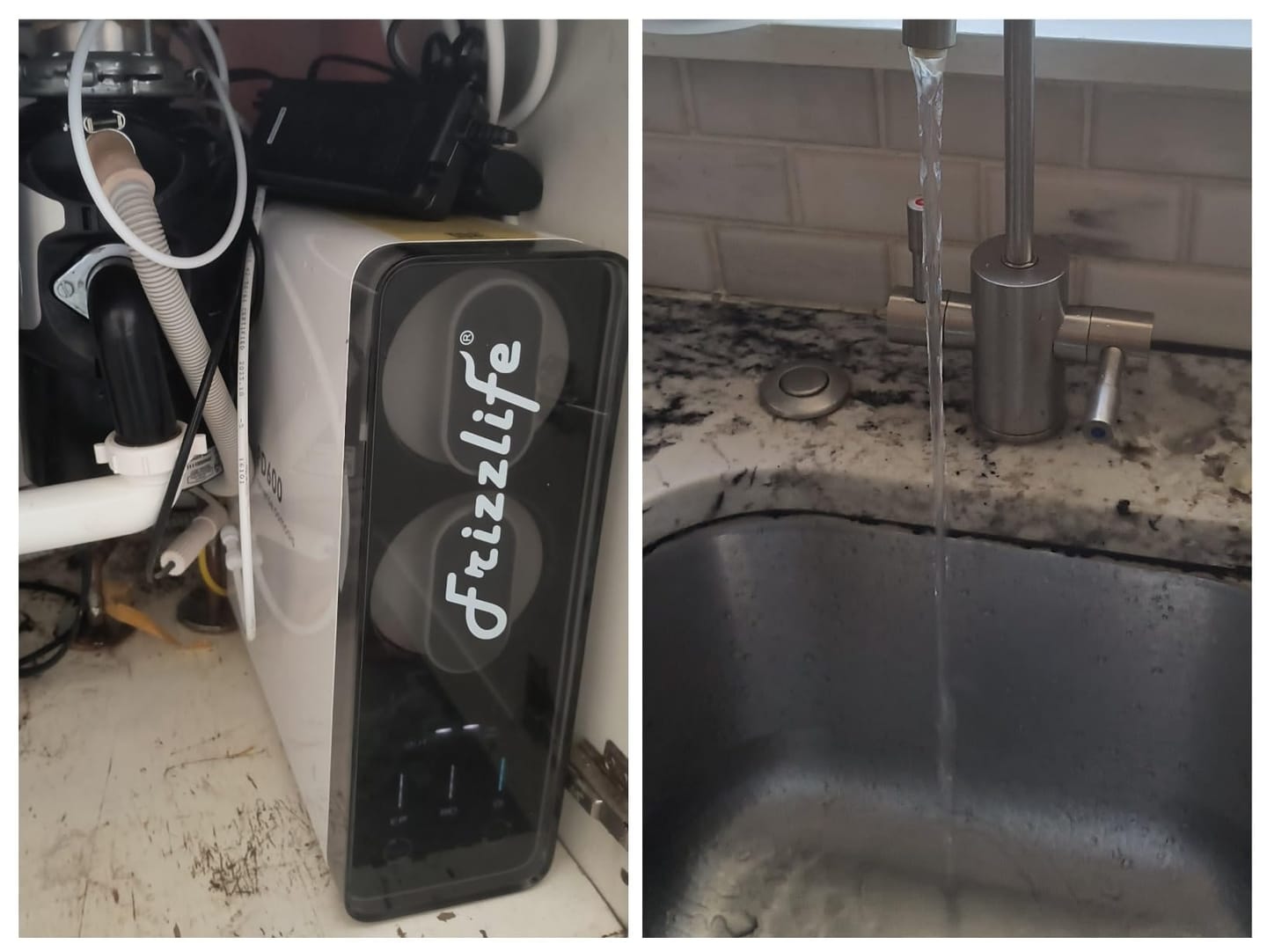 Customer photo review of Frizzlife 600 GPD Tankless Reverse Osmosis Water System With Alkaline & Remineralization, PD600-TAM3