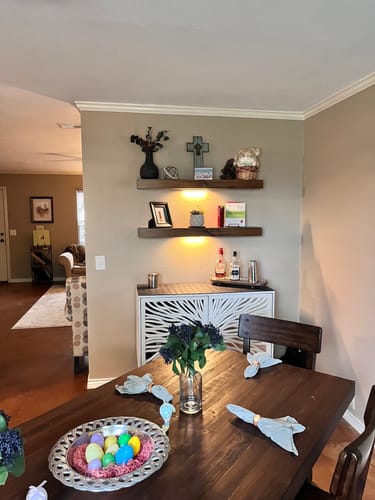 Customer photo review of Modern 3" Thick Floating Shelves