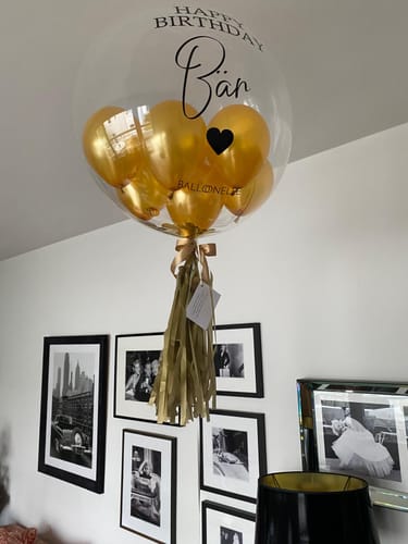 Kundenbewertung mit Foto zu Golden Designer Ballon