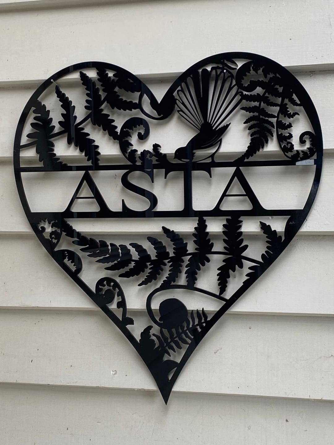 Customer photo review of Personalised Fern Heart Wall Art