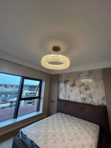Customer photo review of Voolge Torvexis K9 Crystal Pendant Chandelier
