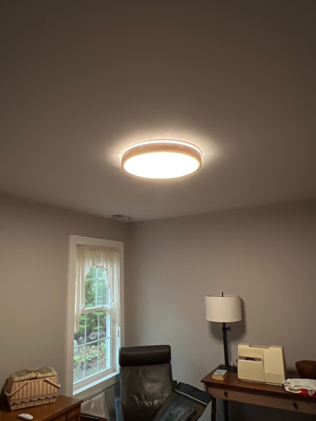 Customer photo review of Scandinavian Wooden Round LED Flush Mount