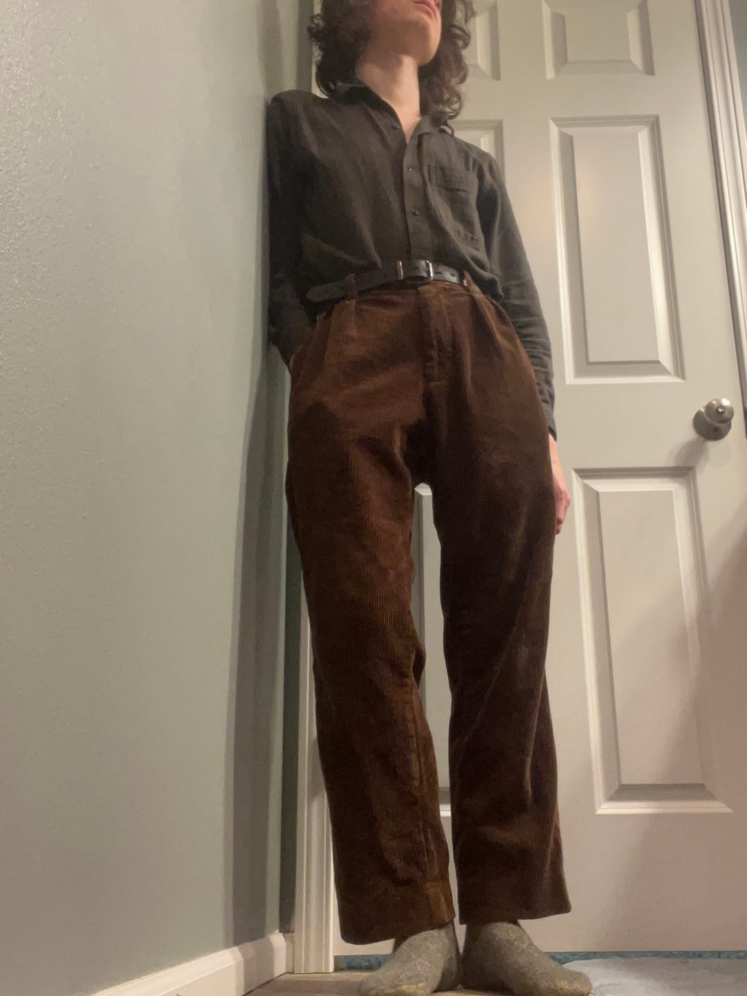 Customer photo review of 12.5 oz 8 Wale Corduroy Trousers - Brown