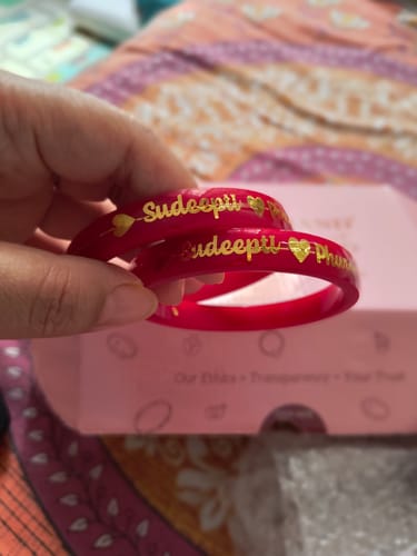 Customer photo review of Anmol Bandhan Gold Bangles –  Love & Togetherness crafted in Gold