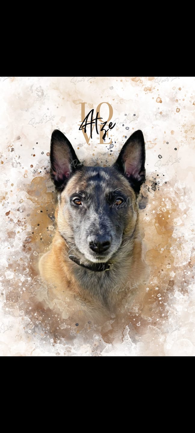 Customer photo review of Personalisiertes Portrait Poster und Leinwand - Aquarell Stil