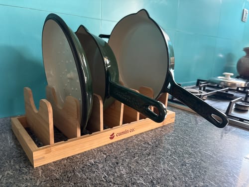 Customer photo review of No. 10 Enamel Coated Cast Iron Pan