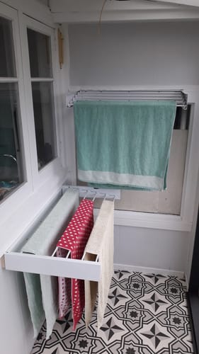 Customer photo review of Wall Mounted Drying Rack - Foldable Indoor and Outdoor Drying Rack