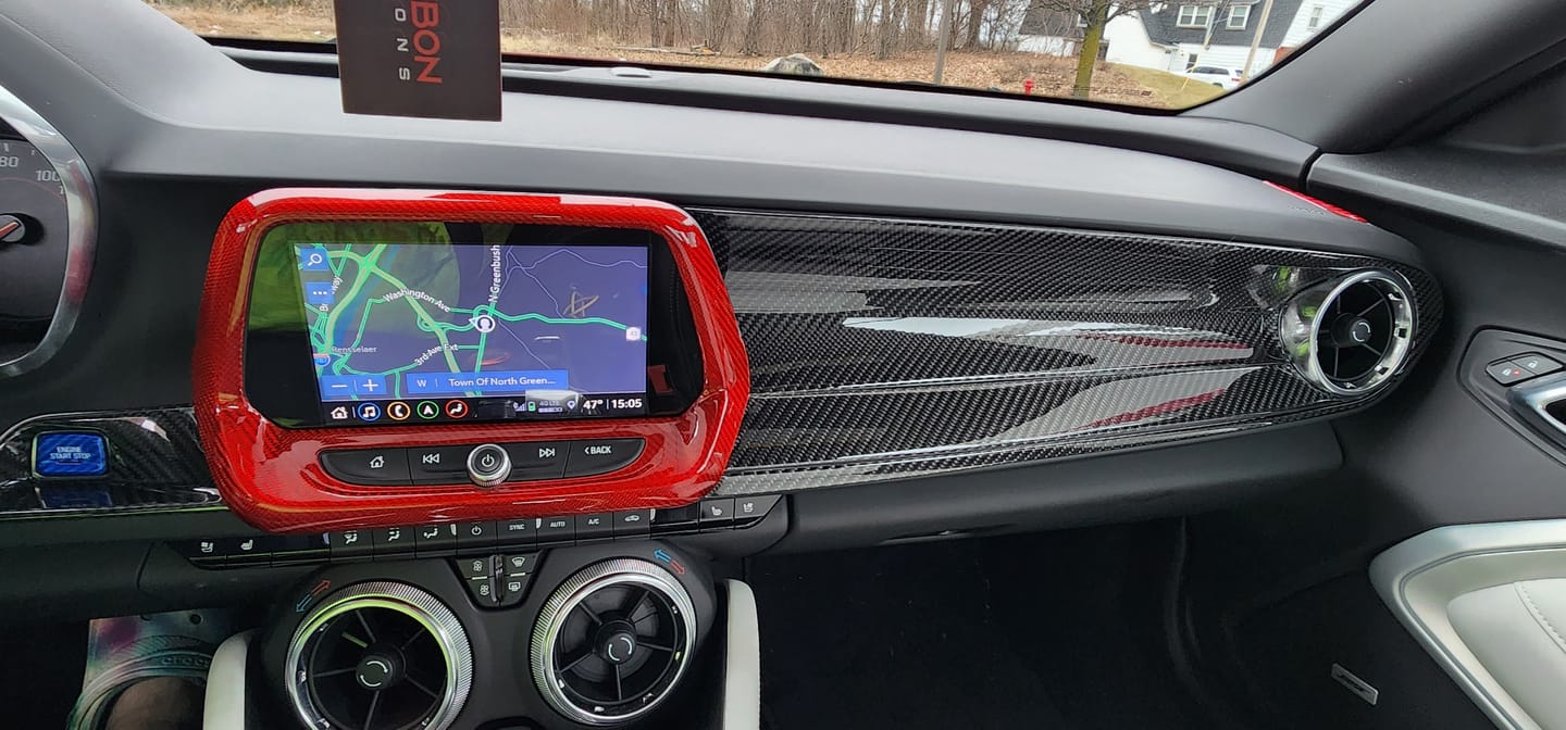 Customer photo review of 2016-2024 Camaro/2014-2019 Corvette Carbon Fiber Start Stop Engine Button Cover