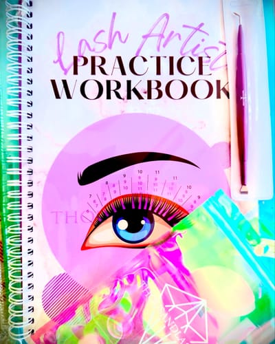 Customer photo review of LASH ARTIST PRACTICE WORKBOOK
