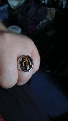 Customer photo review of Mandalorian Mythosaure Ring