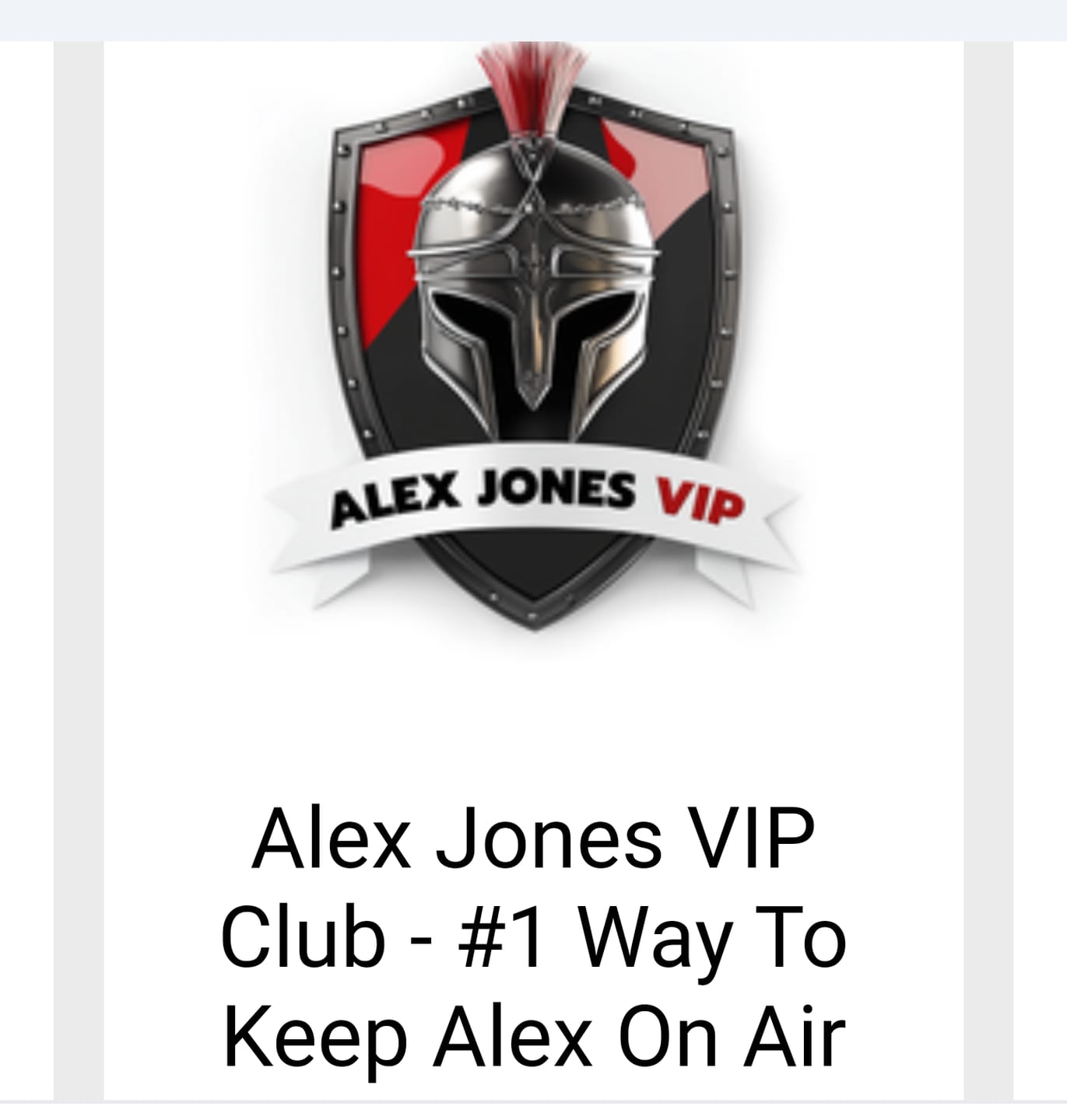 Customer photo review of Alex Jones VIP Club - #1 Way To Keep Alex On Air