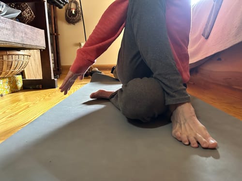 Customer photo review of Classic Flow Antibacterial Premium Yoga Mat 5mm Dark Blue