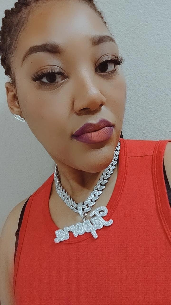 Customer photo review of JADA ICEY NAME NECKLACE