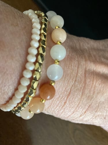 Customer photo review of Rose Pink Quartz Stacker Set
