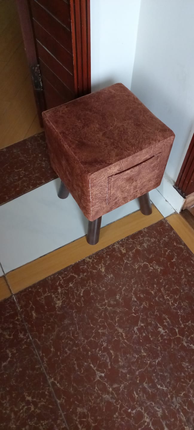 Customer photo review of Wooden stool Square shape With Pocket - 148