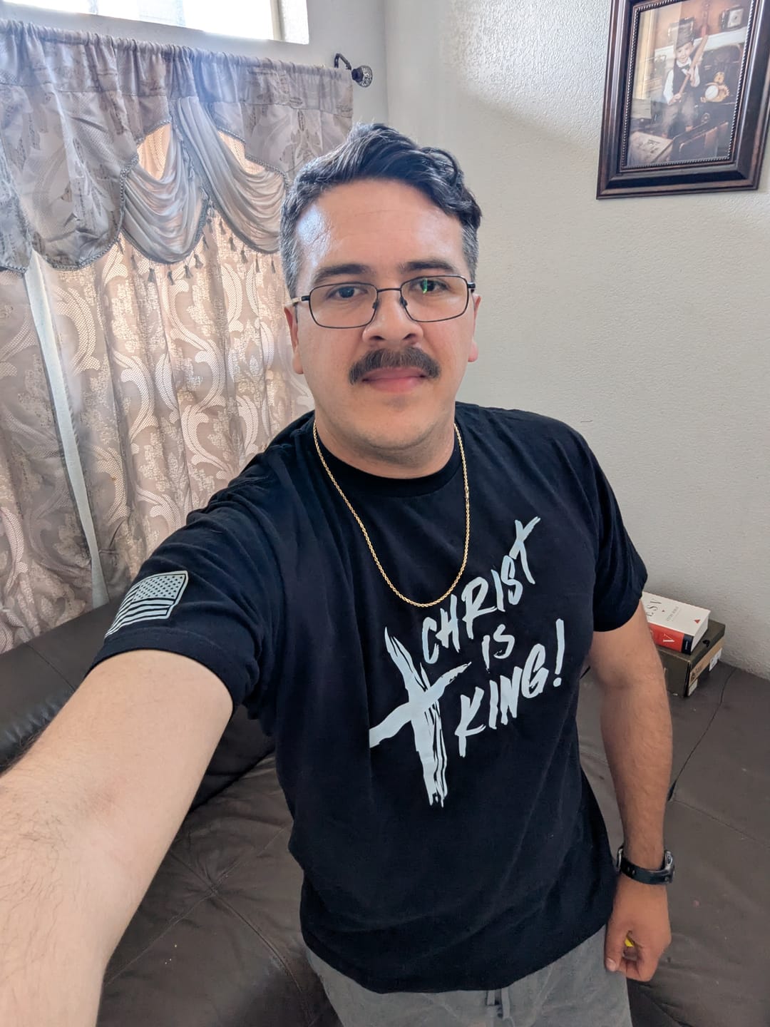 Customer photo review of Christ Is King T-Shirt