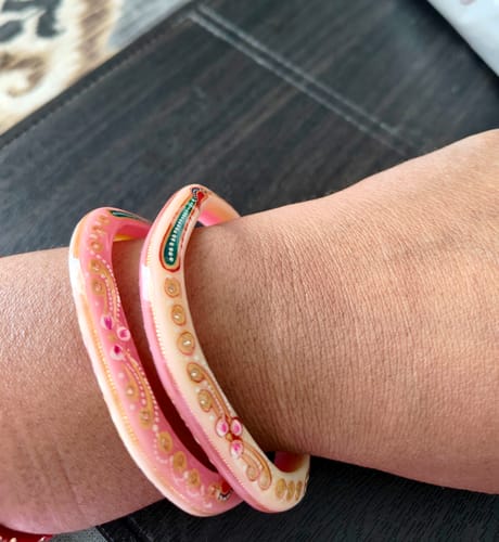 Customer photo review of Pink Precious chudi Bangle 916 - 22k