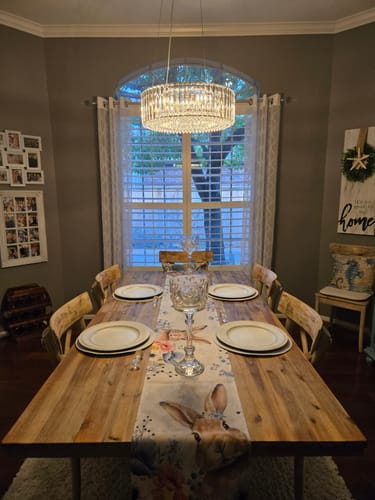 Customer photo review of Contemporary 6-Light Circle Crystal Chandelier