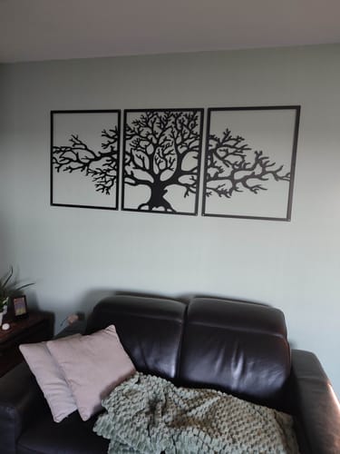 Customer photo review of Décoration murale en métal moderne - Triptyque Arbre De Vie (P01)