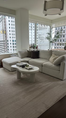 Customer photo review of Sky Velvet Plush Modular 4 Piece Sectional